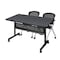 Kobe Rectangle FlipTop Table, 48" W, 29" H, Laminate Top, Gray MKFTM4830GY23BK - alternate 1